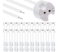 Xiatiaosann LED MR16 Lamp Socket, 20pcs Light Bulb G4 Halogen Ceramic Connector Wire Adapter MR11 GU5.3 GU6.35, Incandescent CFL Holder Base Plug Converter, with 2 Pin Connector Terminal
