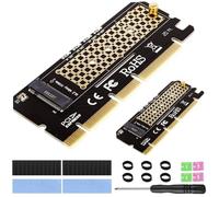 Xiatiaosann M.2 NVMe to PCIe 4.0 X16/X8/X4 Adapter Card for M.2 NVMe SSD, with M.2 Aluminum Heatsink, Supports 2230, 2242, 2260, 2280 Solid State Drives (2 Pack)