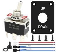 Xiatiaosann Momentary Reverse Polarity Toggle Switch 12V 20A DPDT 6 Pin 3 Position ON-OFF-ON Power Jack Rocker Switch RV Switch Motor Switch for Car, Boat with Crimp Wire, Waterproof Cap, Panel