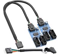 Xiatiaosann Motherboard USB 2.0 9pin Header 1 to 4 Extension Hub Internal Splitter - Converter USB Female to 4 Female Connector Cable Adapter Port Multiplier, 30cm/12 inch
