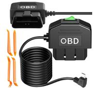 Xiatiaosann OBD Power Cable for Dash Camera, OBD2 to Type-C Hardwire Charger Cable with Switch Button, 12-24V to 5V/3A with 24h Parking Surveillance for Dash Camera, GPS, DVR (3.5M/11.5FT)