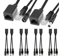 Xiatiaosann Passive Ethernet PoE Injector Splitter RJ45 Power Over Ethernet Adapter for IP Security Camera with 5.5x2.1 mm DC Plug Connector RJ45, 4Pair