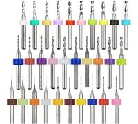 Xiatiaosann PCB Drill Bits Set, 1/8" Shank Spiral Flute CNC Router 0.1mm-3.0mm Drill Bits for Print Circuit Board Jewelry Beeswax CNC Engraving, 30 PCS