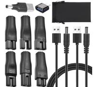 Xiatiaosann Power Cord 5V Replacement Charger USB adapter, Hair Trimmer Charger Cable for Electric Clippers, Beard Trimmers, Shavers, Purifiers (2 Cable & 7 Adapter & Bag)