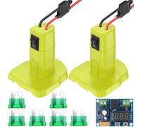 Xiatiaosann Power Wheel Battery Adapter for Ryobi 18V Battery Converter Kit, Power Connector for Rc Car, with 12AWG Wire Harness Switch & Fuse, Low-voltage Protection Module (2 Pack)