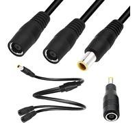 Xiatiaosann Solar DC 8mm Splitter, DC7909 Female Male Combiner Cable Y Splitter for Portable Power Station Solar Panel for Jackery for Goal Zero, for Bluetti 14AWG, 1 Male to 2 Female Power Cord