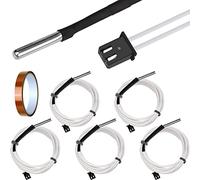 Xiatiaosann Thermistor 3D Printer NTC 100K Temp Sensor for E3D V6 Hotend, 5 PCS Heater Cartridge Temperature Thermistor (1m/39.4inch)