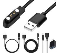 Xiatiaosann Universal Watch Charger for YAMAY SW022 for AGPTEK LW11 for Ticwatch GTX, for Xiaomi Haylou Solar LS05/RT LS05S, for IMILAB KW66, USB 2 Pin 4mm Magnetic Charging Cable Smartwatch, 2 Pcs