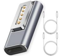 Xiatiaosann USB C to Mag-Safe 2 Male to Female Adapter, Type-C PD 100W Power Charging Connector Converter for Mac Book Air & Pro, Supports 85W/65W/45W Fast Charger, with Type-C Male to Male Cable