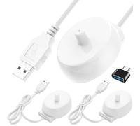Xiatiaosann USB Charger for Braun Oral B 3757 Electric Toothbrush, Replacement USB-A 3757 Charger for Oral-B Electric Toothbrush Inductive Charging Base Portable for Travel, IP67 Waterproof (2 Pack)