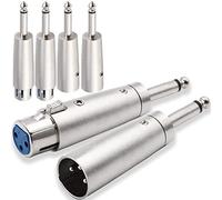 Xiatiaosann XLR 3 Pin Female Male to 1/4" 6.35mm Male Audio Mono Adapter TS Socket Jack for Microphone Mixer, XLR Connector Plug Converter, Metal Adapter, 6 PCS