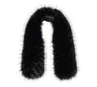 xiatty Faux fur collar Women Trim for Hood Replacement for Winter Coat parka Jackets Unisex Like real fur soft fluffy, Black, 25.6"/65CM