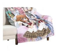 XIAYIMAO Is This A Zombie Poster Chris Eucliwood Hellscythe Haruna School Wear Fleece Throw Blanket for Bed Couch Sofa 300GSM Super Soft And Warm Flannel Blankets Home Decor 40"x50"