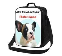 XIAYPRL Personalised Photo Lunch Bag Custom Insulated Lunch Box for Kids Boys Girls Women Men, Customised Meal Bags with Your Name, Reusable Tote Bag with Adjustable Shoulder Straps and Pocket