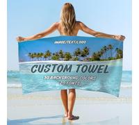 XIAYUEHUA Custom Beach Towel 32x52 Inch Personalised Bath Towels with Image Text Logo Soft Absorbent Microfiber Towels with Name for Pool Travel Swimming Bathroom (Thickened Model)