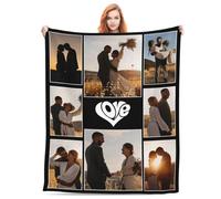 XIAYUEHUA Custom Blanket with Photo - Personalized Picture Throw for Couple Gifts Customized Flannel Blankets for Adult Kid Birthday Fathers Mothers Valentines Day Gift 50" L x 40" W
