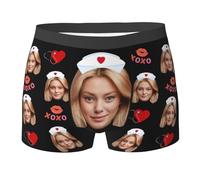 XIAYUEHUA Custom Boxers with Face Personalized Underwear for Men Boyfriend Husband Him (Large)