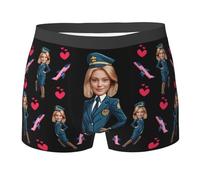XIAYUEHUA Custom Boxers with Face Personalized Underwear for Men Boyfriend Husband Him (Small)