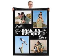 XIAYUEHUA Customised Photo Blanket, Make a Personalised Fathers Day Blankets with Picture to My Dad Custom Memories Souvenir Throw Blanket for Best Daddy Ever (50"x40")