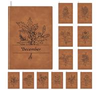 XIAYUEHUA Personalised Birth Month Flower Leather Notebook Custom Journal with Name, Customized Commemorative Gift for Her Him Daughter Son Friends