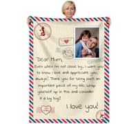 XIAYUEHUA Personalised Mum Blanket with Photo - Custom Picture Throw for Mum Customised gift for Mothers Day, Birthday from Daughter Son (40"x30")