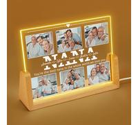 XIAYUEHUA Personalized Acrylic Plaque Night Light with Photos, Customized Thoughtful Gifts for Grandma Nana, Custom Christmas Birthday Gifts from Grandchildren, Best Grandma Nana Gifts
