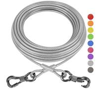 XiaZ 30ft Dog Tie Out Cable, Heavy Duty Dog Chains for Outside with Lockable Hook, Pet Runner Cable Leads for Yard, Dogs Line Tether for Small Medium Large Dogs Up to 250 LBS