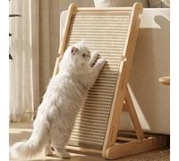 XiaZ Cat Scratcher Ramp with 5 Adjustable Heights, 23" Wooden Cat Scratching Board, Replaceable Sisal Mat and Angled Scratch Pad for Indoor Cats and Kittens, Ready to Use, No Assembly Required
