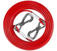 XiaZ Dog Tie Out Cable, 10ft Dog Leads for Yard,Heavy Duty Runner Tether Chain Leash Outside for Small Medium Large Dogs Up to 125 LBS (Red,20FT)