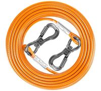 XiaZ Dog Tie Out Cable 15FT, Heavy Duty Dog Leads for Yard 8/10/15/20/30/50FT, Pet Runner Tether Chain Leash Outside for Small Medium Large Dogs Up to 120 LBS