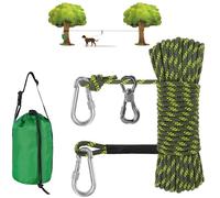XiaZ Dog Tie Out Cable for Camping, 100ft Portable Overhead Trolley System for Dogs up to 200lbs,Dog Lead for Yard, Camping, Parks, Outdoor Events,5 min Set-up