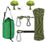 XiaZ Dog Tie Out Cable for Camping, 50ft Portable Overhead Trolley System for Dogs up to 200lbs,Dog Lead for Yard, Camping, Parks, Outdoor Events,5 min Set-up