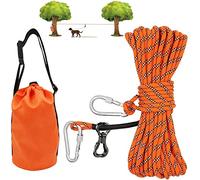 XiaZ Dog Tie Out Cable for Camping, 75ft Portable Overhead Trolley System for Dogs up to 200lbs，Dog Lead for Yard, Camping, Parks, Outdoor Events,5 min Set-up