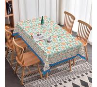 Xiazhilaio French Floral Tablecloth Rectangular 60"x84" - Vintage Blue Wild Flower Waterproof Tablecloth for Farmhouse Dining, Outdoor BBQ and Picnic Party Decor