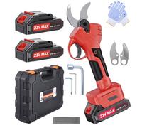 XIAZIR Upgraded 40mm Cordless Electric Pruning Shears with Brushless Motor, 2× 21V 2000mAh Batteries & SK5 Steel Blade, Power Branch Cutter for Trees, Garden & Orchard