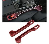 XIBANY 2Pcs Car Seat Gap Filler for Nissan Qashqai Juke Kicks 350Z 370Z 400Z, Seat Side Organizer Strips, Car Crevice Storage Pad, Cup Holder, Small Items Holder, Keeps Car Interior Tidy,B Red
