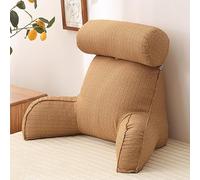 XIBANY Back Support Reading Pillow For Bed,Back Support Pillow With Arm Support,Watching TV/Gaming Bolster Pillow Removable Neck Support Cushion,Great As Backrest For Books Or Gaming