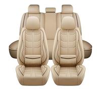 XIBANY Car Seat Cover Full Set for Audi A5 F5 Cabriolet 2017 2018 2019 2020 2021, Waterproof Leather Car Seat Covers Front Rear, Breathable Durable Seat Protector for Daily Driving,E Beige