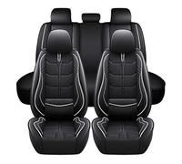 XIBANY Car Seat Cover Full Set for Skoda Rapid 2012-2019, Waterproof Leather Car Seat Covers Front Rear, Breathable Durable Seat Protector for Daily Driving,C Black White