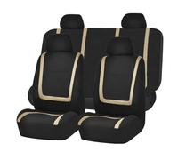 XIBANY Car Seat Covers for Citroen C1 C1 3-Doors 2005-2022, Full Set Car Seat Cover, Front and Rear Nonslip Comfortable Breathable Seat Protection Covers Accessories,F Beige