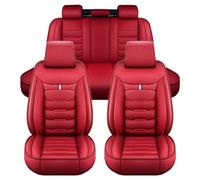 XIBANY Leather Car Seat Covers Full Set for Ford Mustang/Mustang GT/Mustang MACH 1 3-Doors, Car Seat Protector Waterproof Breathable Cushion, Custom Front Rear Seat Cover Sets,F Red