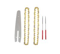 XiBany New 6 Inch Mini Steel Chainsaw Chain Electric Saw 1/4 inch; Pitch .043inch Gauge 37 Links Electric 4/5pcs Set with Files (Color : Gold, Size : 5pcs Set)