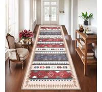XIBANY Non Slip Washable Runner Rug for Hallway Bedroom, Carpet Kitchen Rugs Indoor Long Floor Mat Low Pile Runners with Anti-Slip Backing 65 x 340 cm