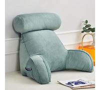 XIBANY Reading Pillow And Detachable Neck Roll,Lumbar Support Cushion,Large Adult Backrest Lounge Cushion With Neck/Arm Support,Great For Bed Reading,Relaxing,Watching TV