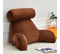 XIBANY Reading Pillow And Detachable Neck Roll,Lumbar Support Cushion,Large Adult Backrest Lounge Cushion With Neck/Arm Support,Great For Bed Reading,Relaxing,Watching TV