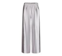 XIBAOBAO Women Satin Wide Leg Dress Pants Silk Casual Dressy Long Flowy Pants Elastic High Waisted Trousers, Silver, M