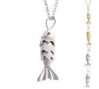 XIBDGNTNE Removable 3D fish necklace, articulated fish pendant necklace, women's jewelry gift, crystal eyewear