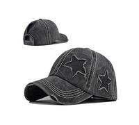XibeiTrade Fashion Star Cotton Ponytail Baseball Cap Women Sports Outdoor Daily Casual Sun Hat (Black)