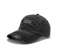 XibeiTrade Men Women Washed Twill Cotton Baseball Cap Vintage Adjustable Dad Hat Original Black (Black)