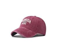 XibeiTrade Original Miami Florida Cotton Baseball Cap Women Men Vintage Sports Outdoor Casual Daily Sun Hat (Cotton, Wine Red)